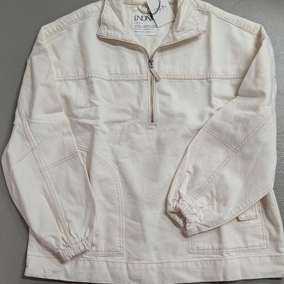 Cream Quarter-Zip Pullover - Picture 1 of 4